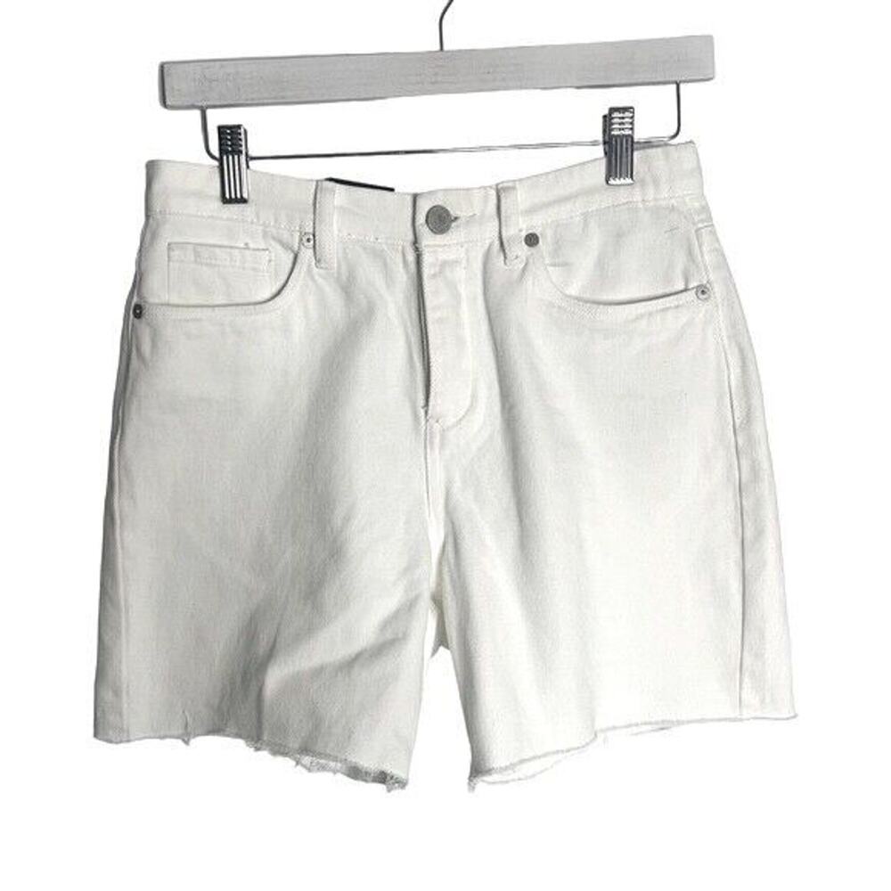 BLANK NYC NWT High Rise Long White Denim Shorts Size 31 (b9)